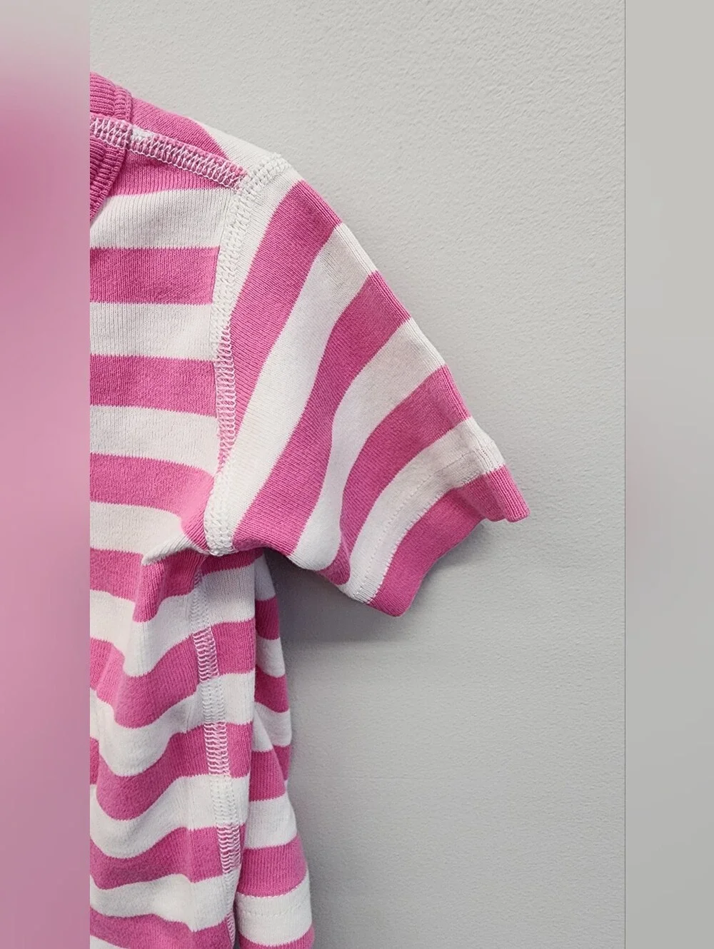 Hanna Andersson Pink White Stripe Organic Cotton Pajama Set Size 3 90cm